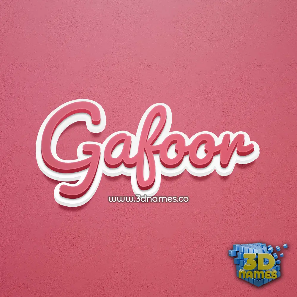gafoor in Red Scribble style - 3D name wallpaper