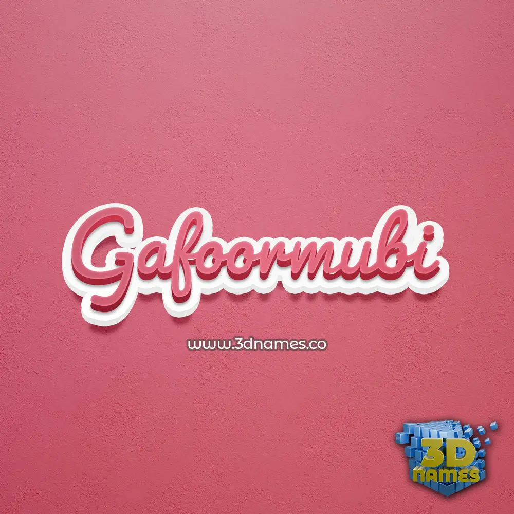 gafoormubi in Red Scribble style - 3D name wallpaper