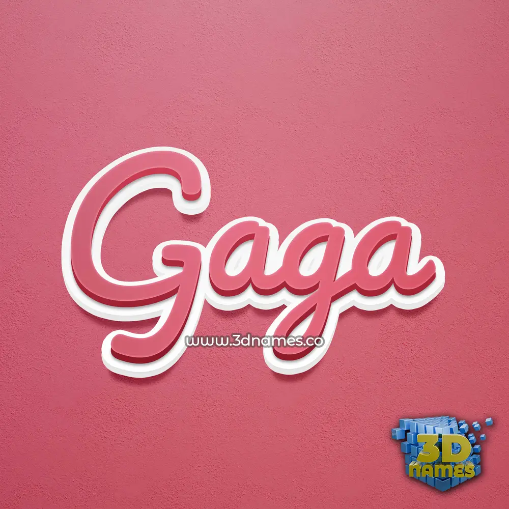 gaga in Red Scribble style - 3D name wallpaper