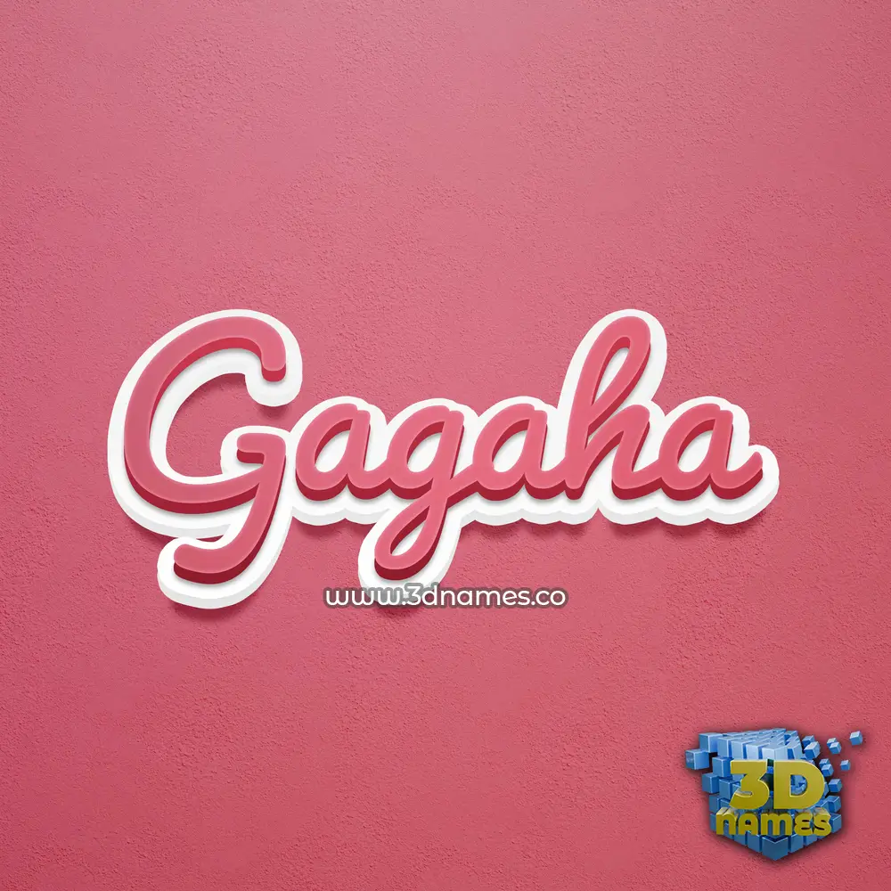 gagaha in Red Scribble style - 3D name wallpaper