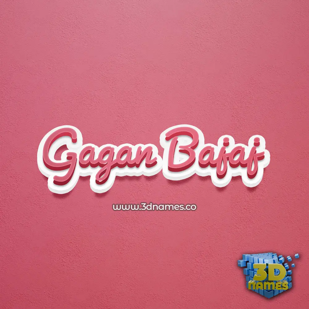 gagan bajaj in Red Scribble style - 3D name wallpaper