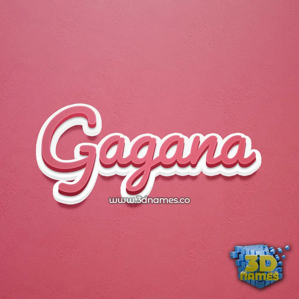 gagana in Red Scribble style - 3D name wallpaper