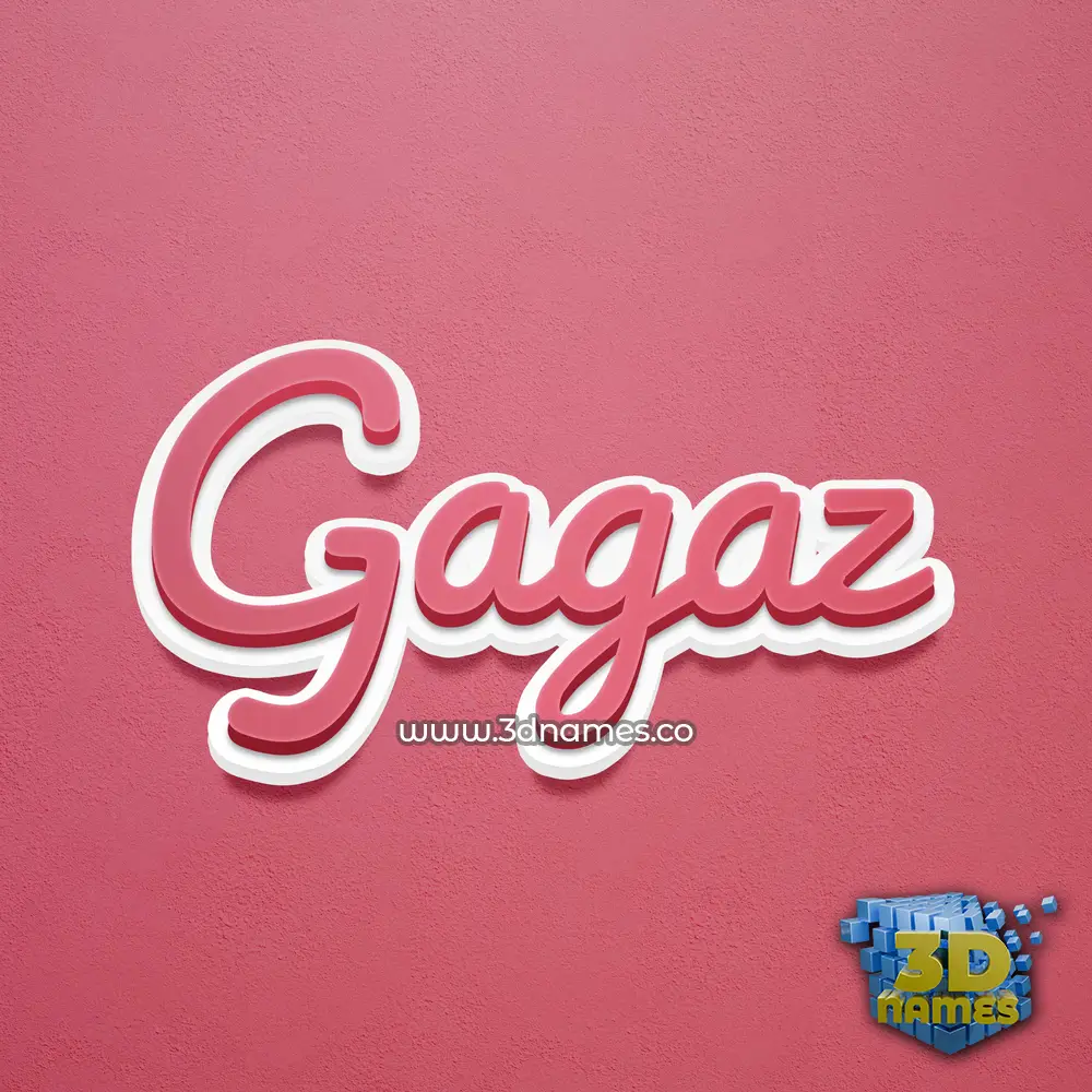 gagaz in Red Scribble style - 3D name wallpaper