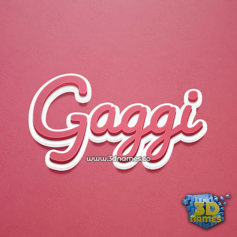gaggi in Red Scribble style - 3D name wallpaper