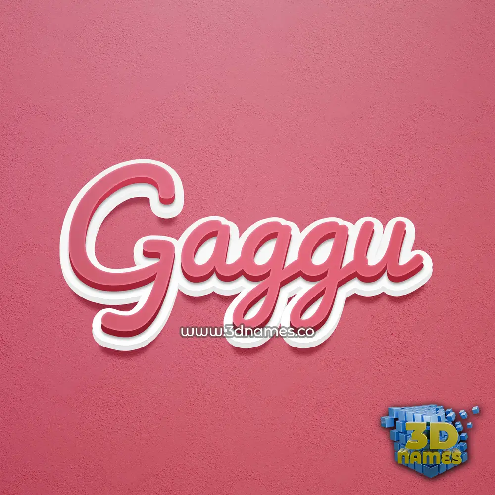 gaggu in Red Scribble style - 3D name wallpaper