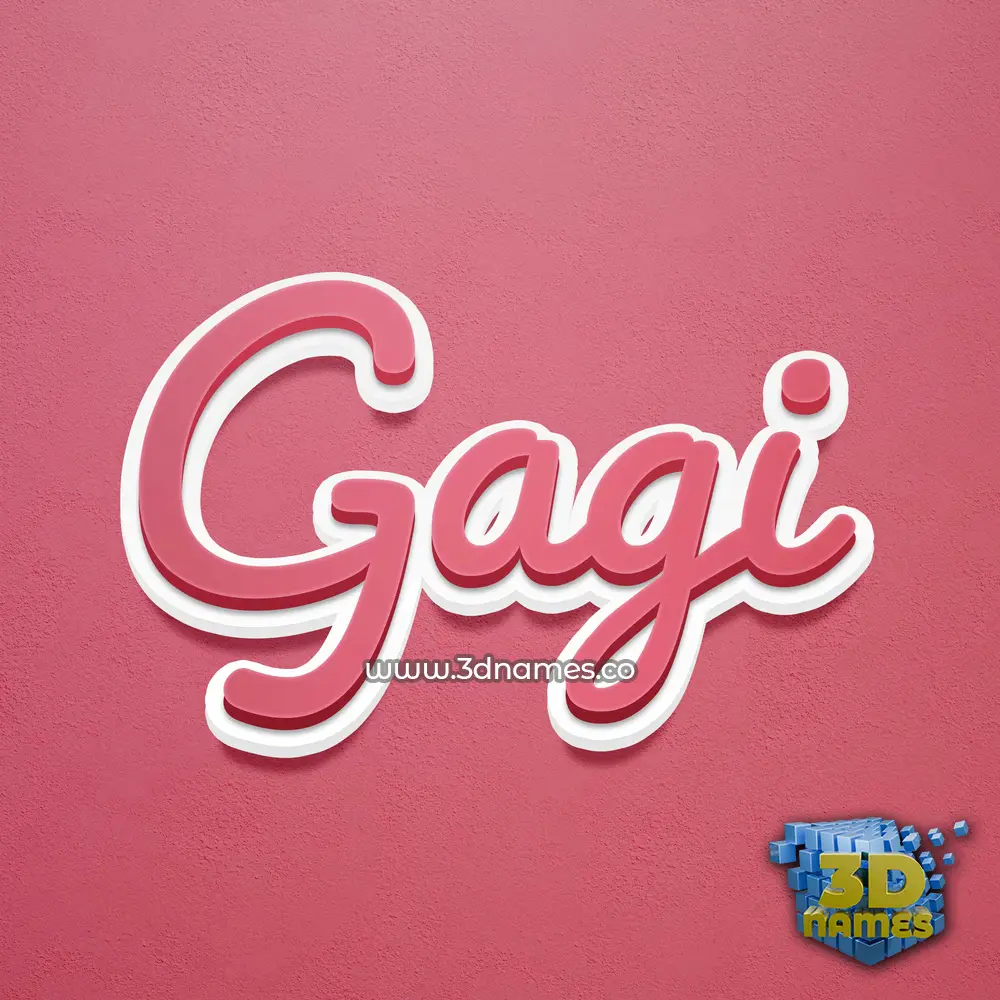 gagi in Red Scribble style - 3D name wallpaper