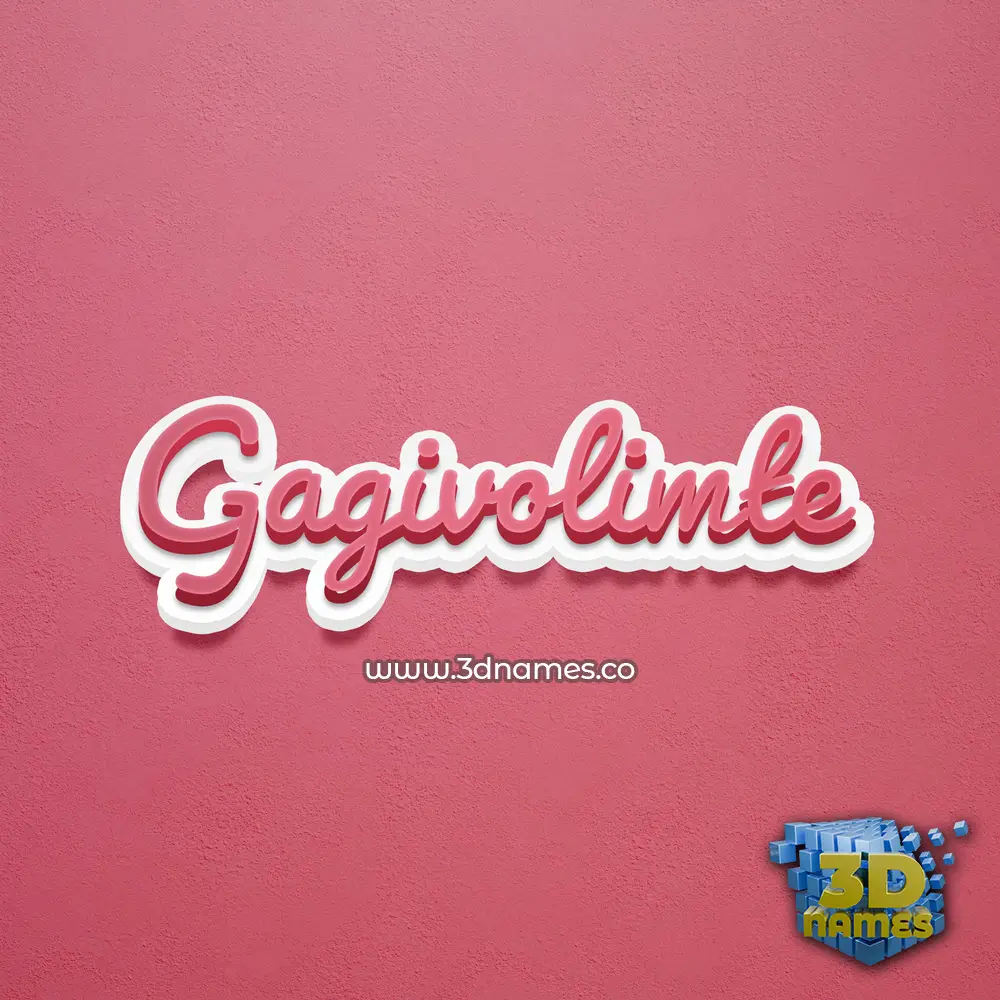 gagivolimte in Red Scribble style - 3D name wallpaper