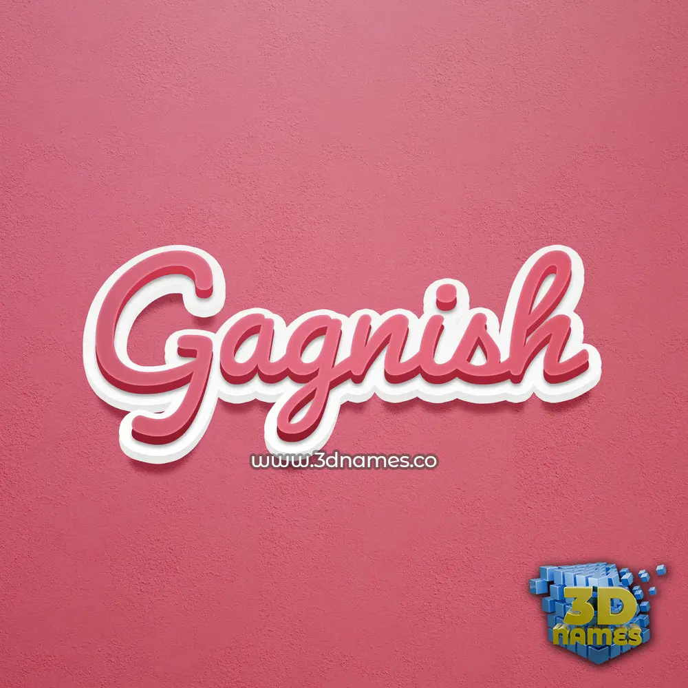 gagnish in Red Scribble style - 3D name wallpaper