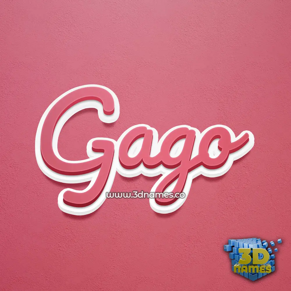 gago in Red Scribble style - 3D name wallpaper