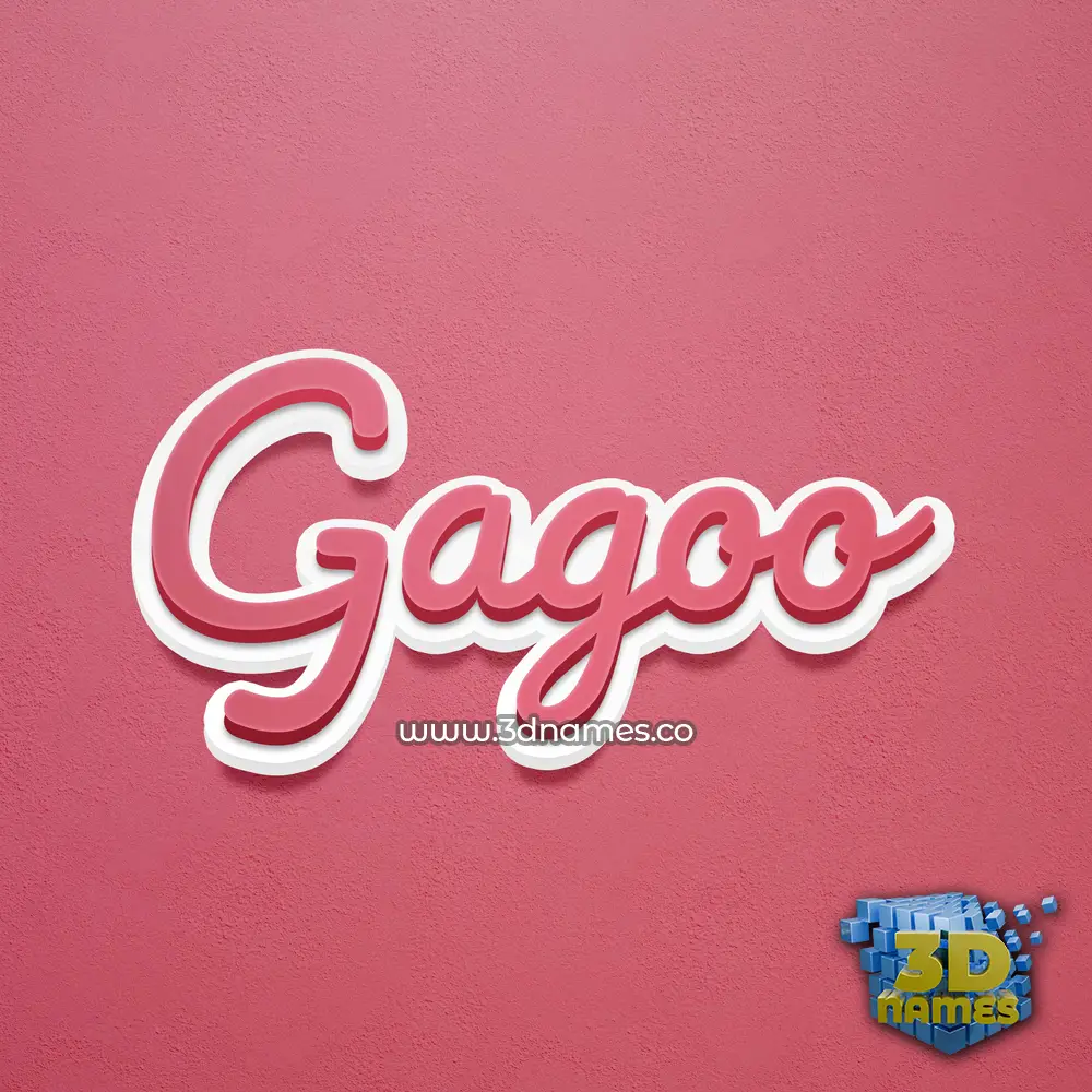 gagoo in Red Scribble style - 3D name wallpaper