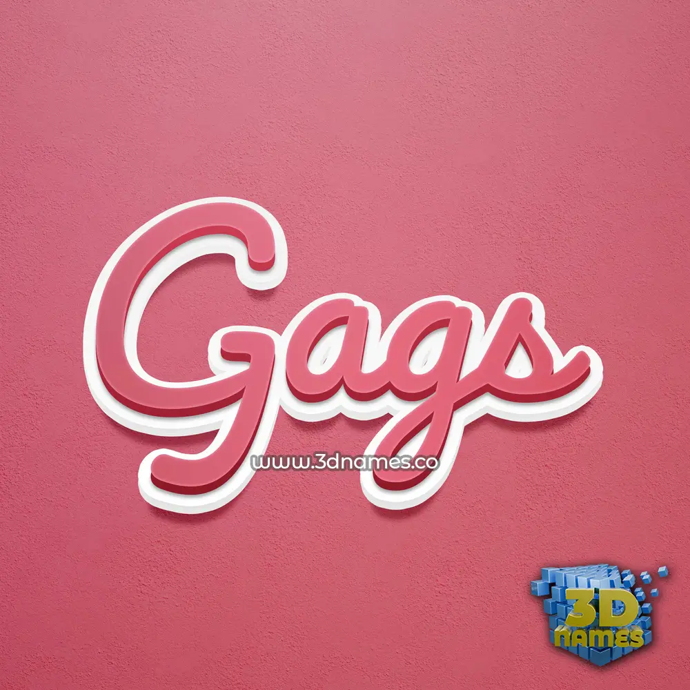 gags in Red Scribble style - 3D name wallpaper