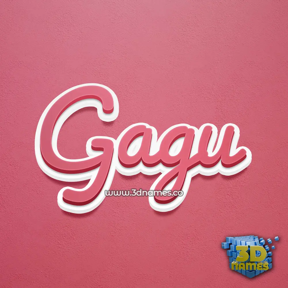 gagu in Red Scribble style - 3D name wallpaper