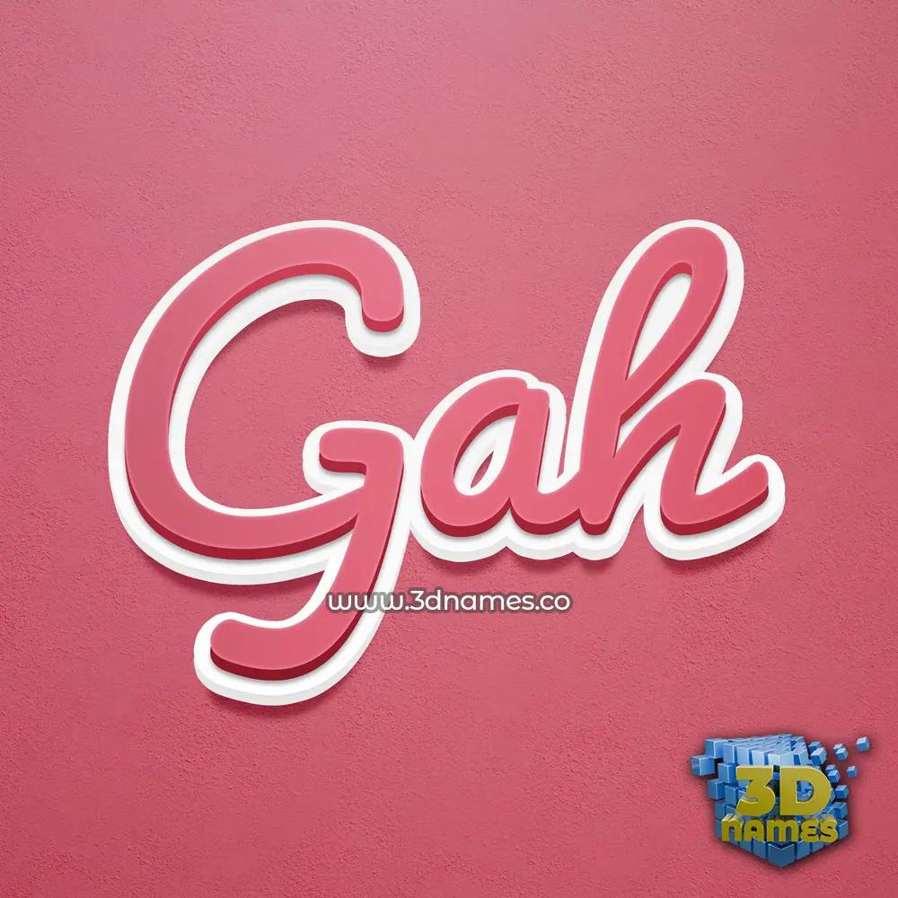gah in Red Scribble style - 3D name wallpaper