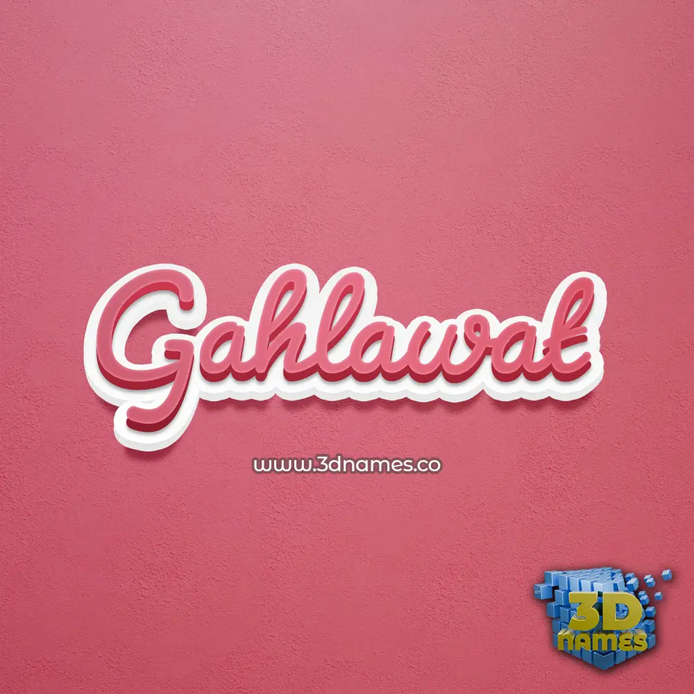 gahlawat in Red Scribble style - 3D name wallpaper