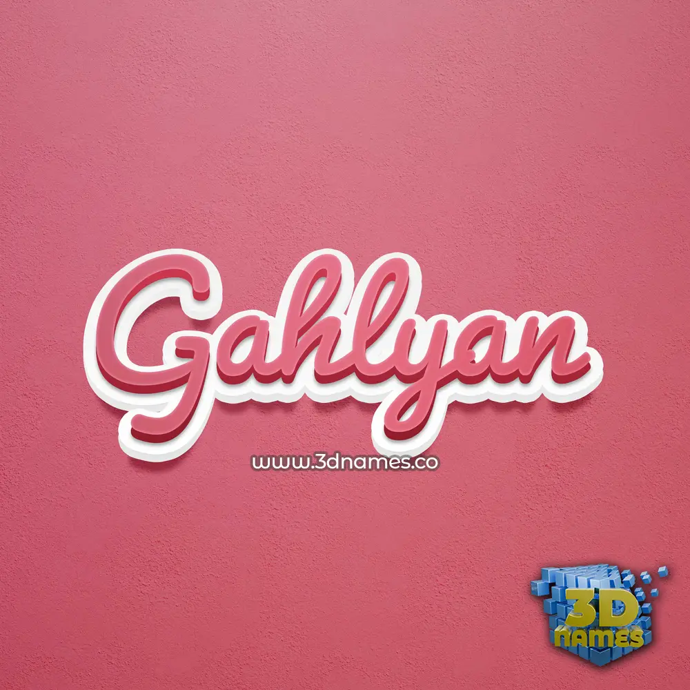 gahlyan in Red Scribble style - 3D name wallpaper