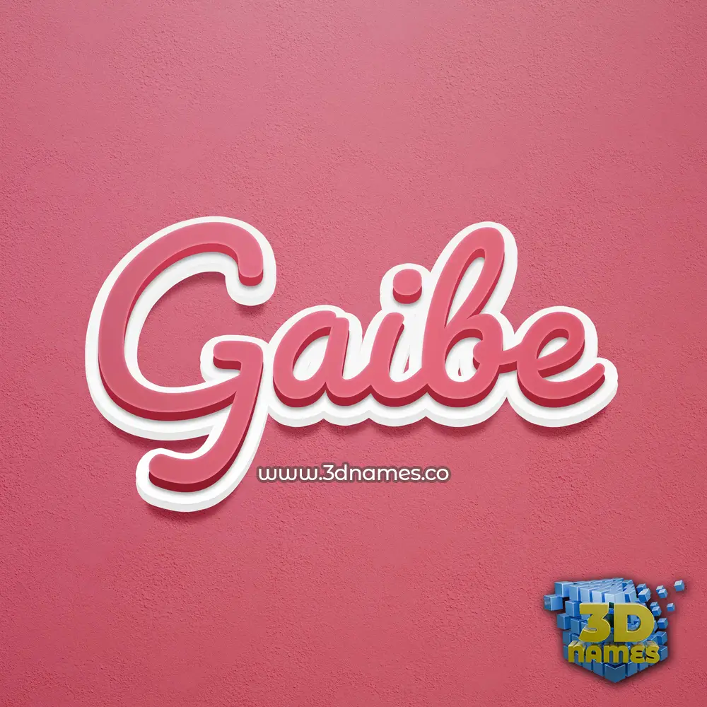 gaibe in Red Scribble style - 3D name wallpaper
