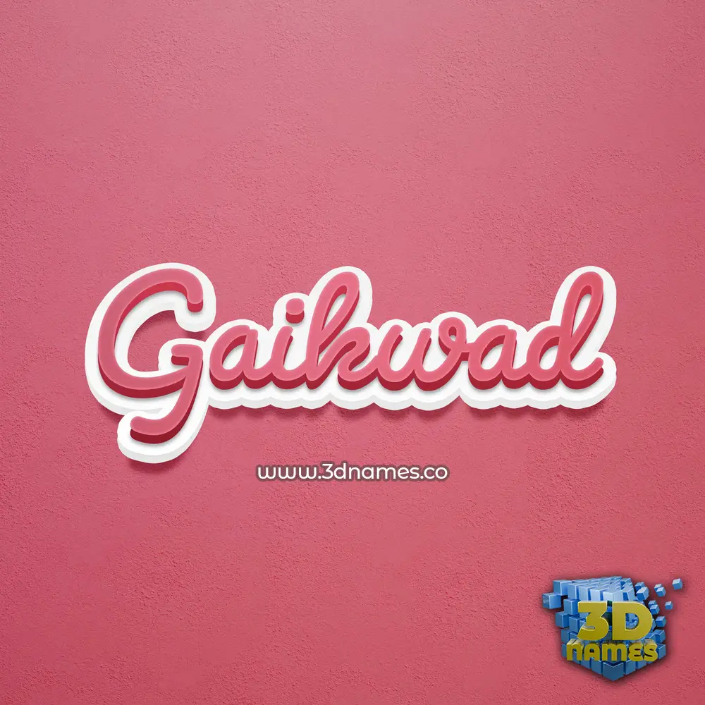 gaikwad in Red Scribble style - 3D name wallpaper