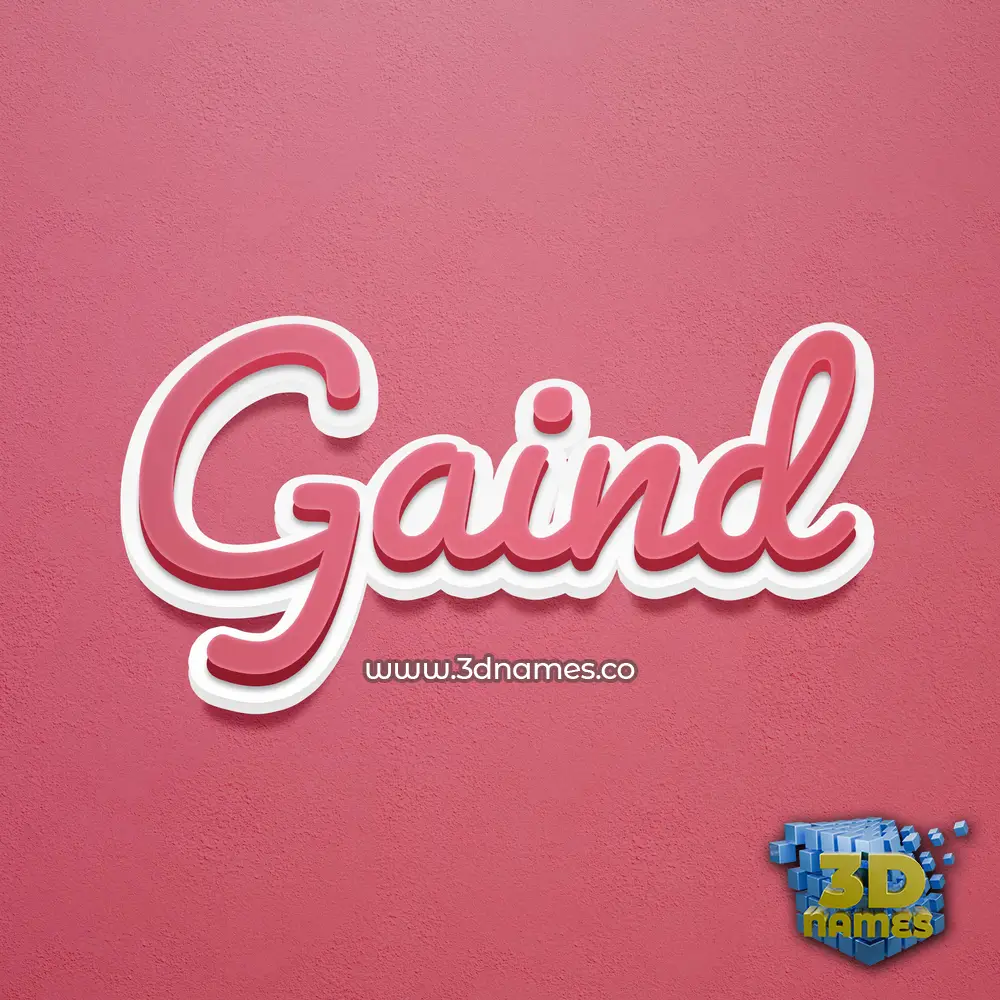 gaind in Red Scribble style - 3D name wallpaper