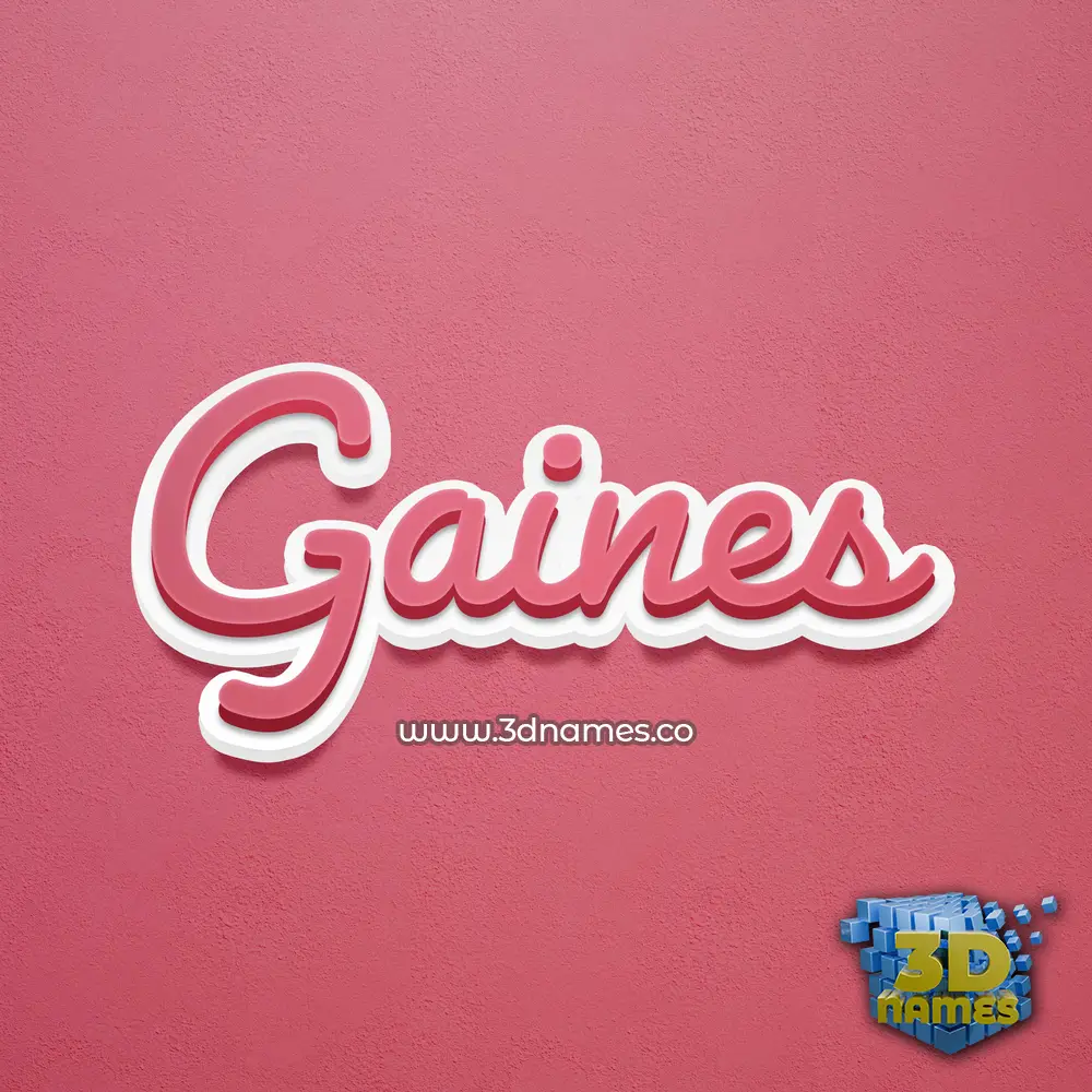 gaines in Red Scribble style - 3D name wallpaper