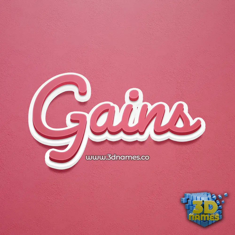 gains in Red Scribble style - 3D name wallpaper