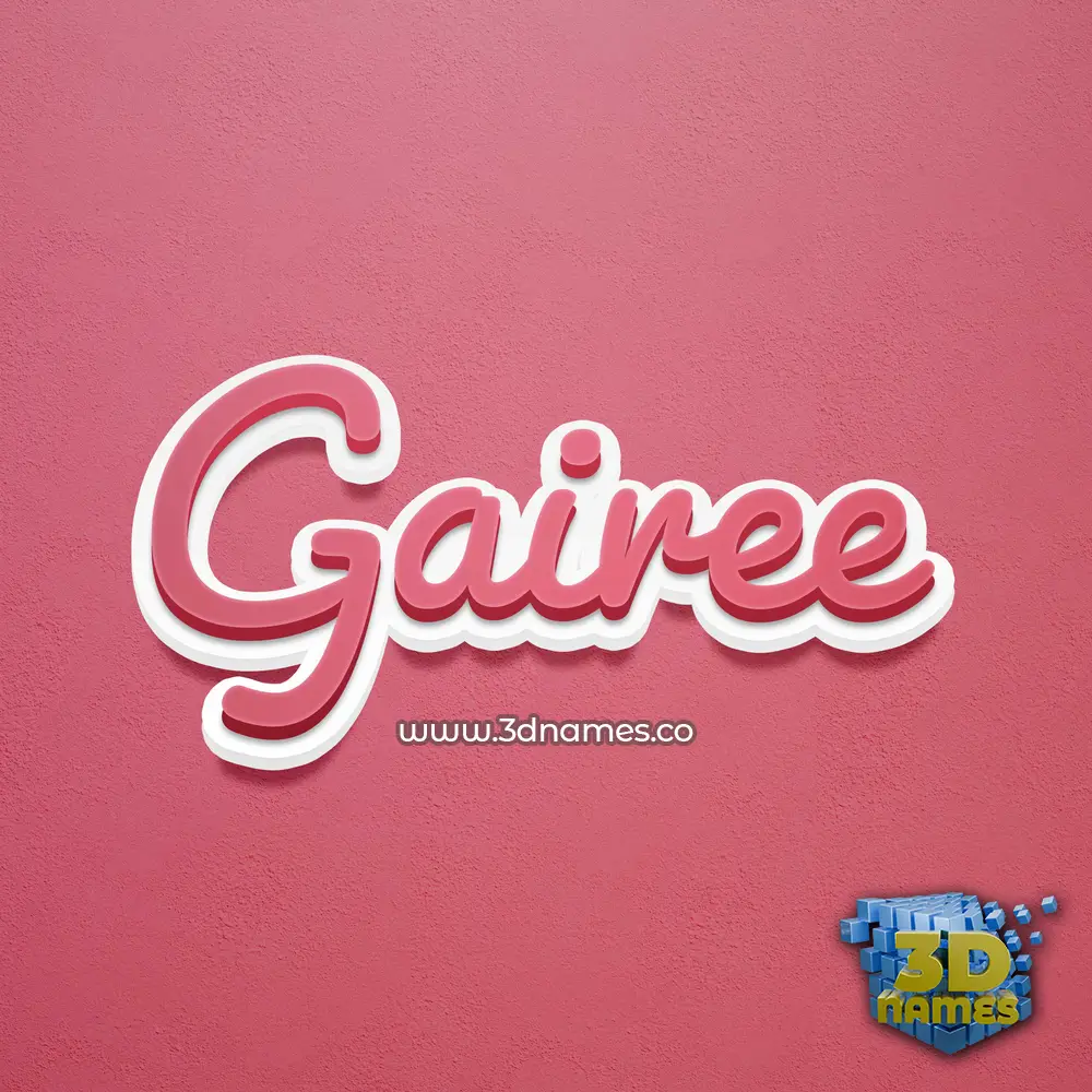 gairee in Red Scribble style - 3D name wallpaper