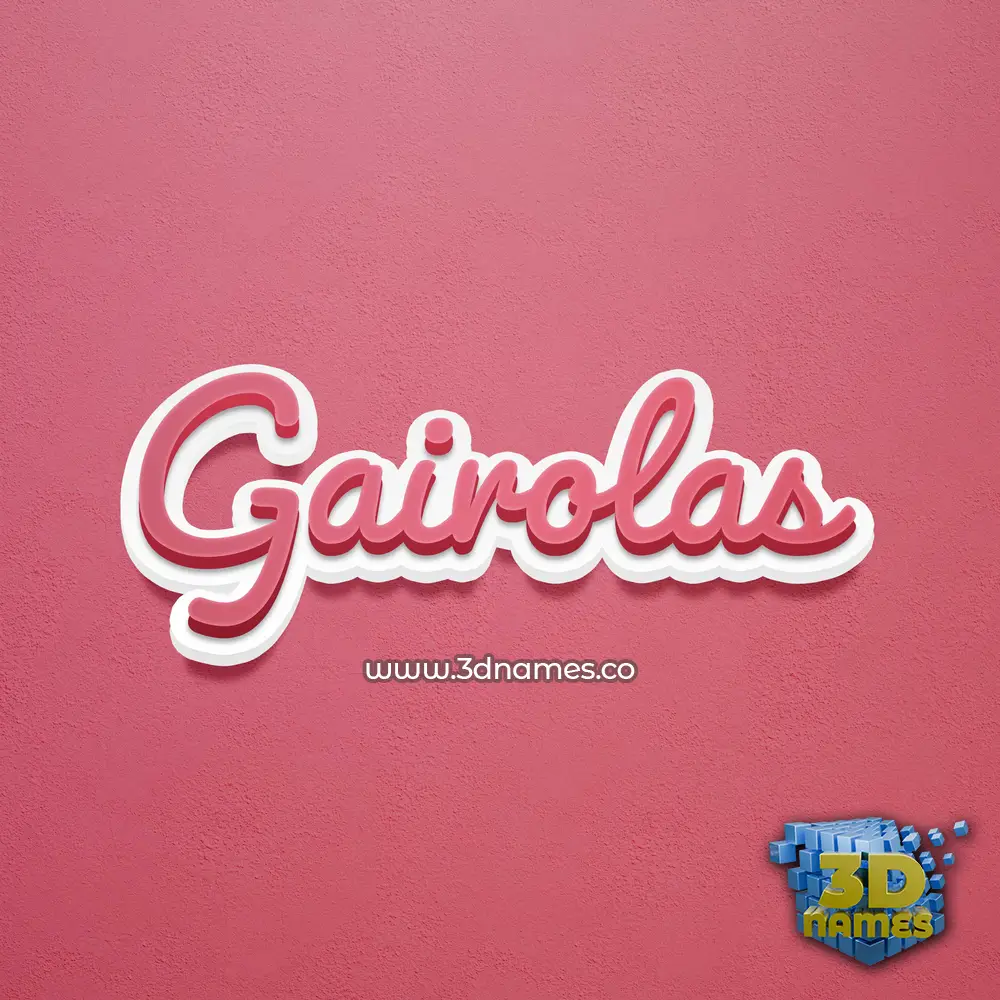 gairolas in Red Scribble style - 3D name wallpaper