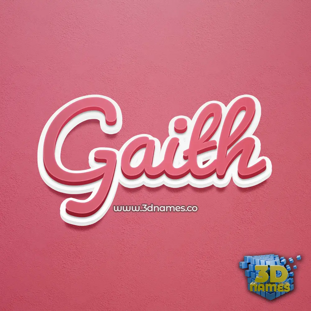 gaith in Red Scribble style - 3D name wallpaper