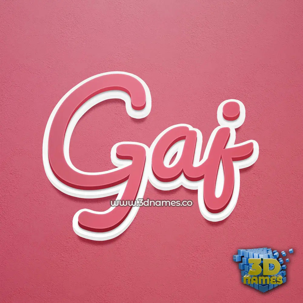 gaj in Red Scribble style - 3D name wallpaper