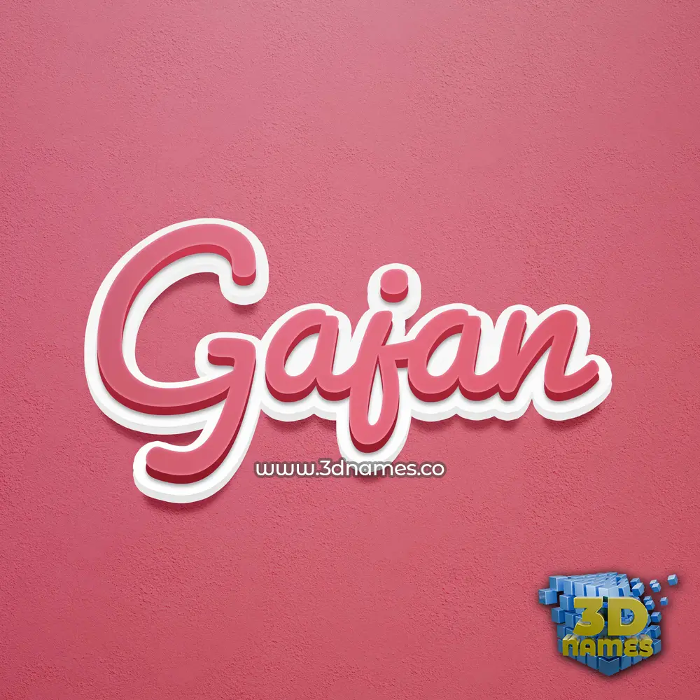 gajan in Red Scribble style - 3D name wallpaper