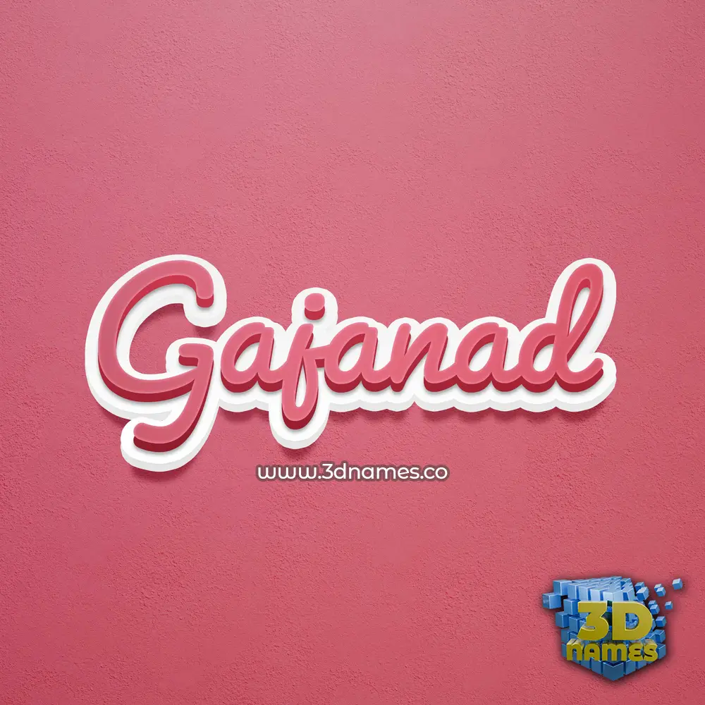 gajanad in Red Scribble style - 3D name wallpaper