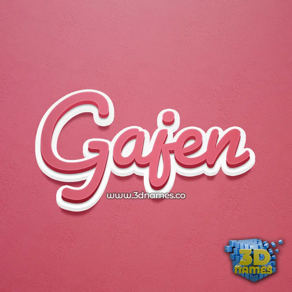 gajen in Red Scribble style - 3D name wallpaper