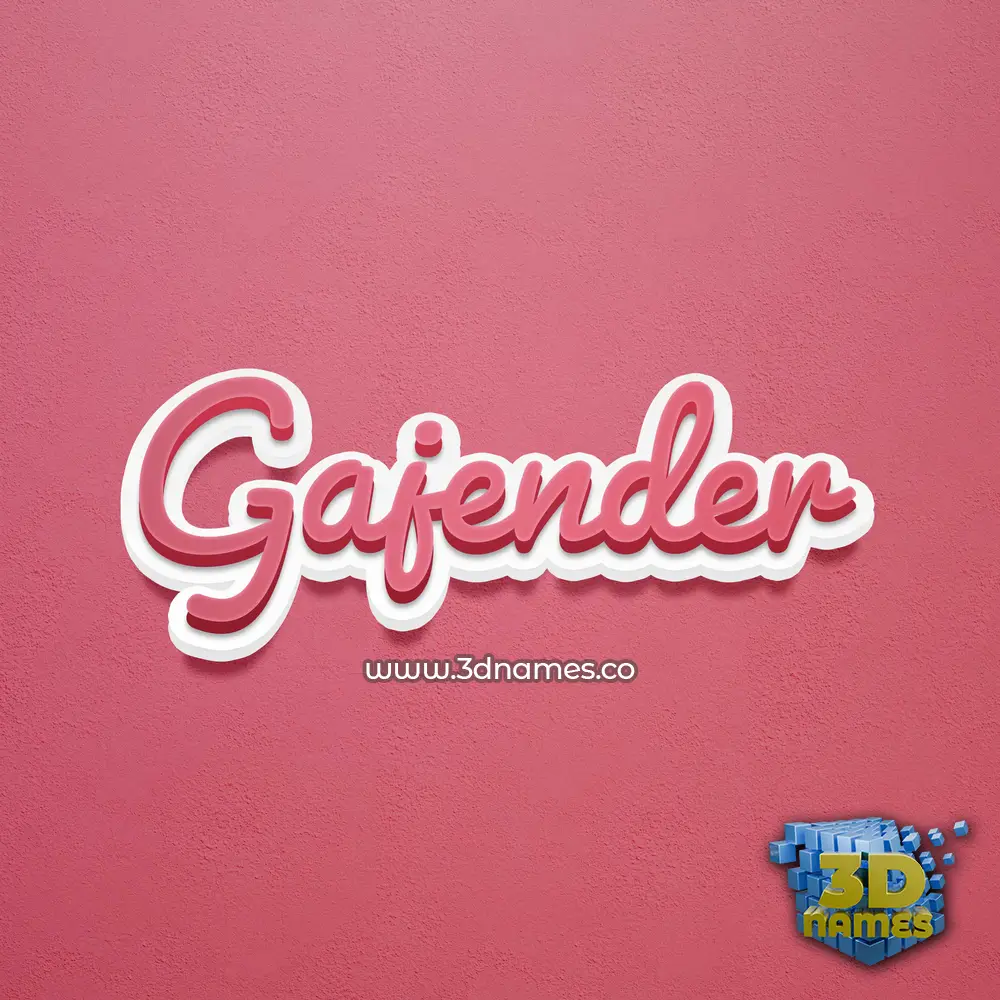 gajender in Red Scribble style - 3D name wallpaper