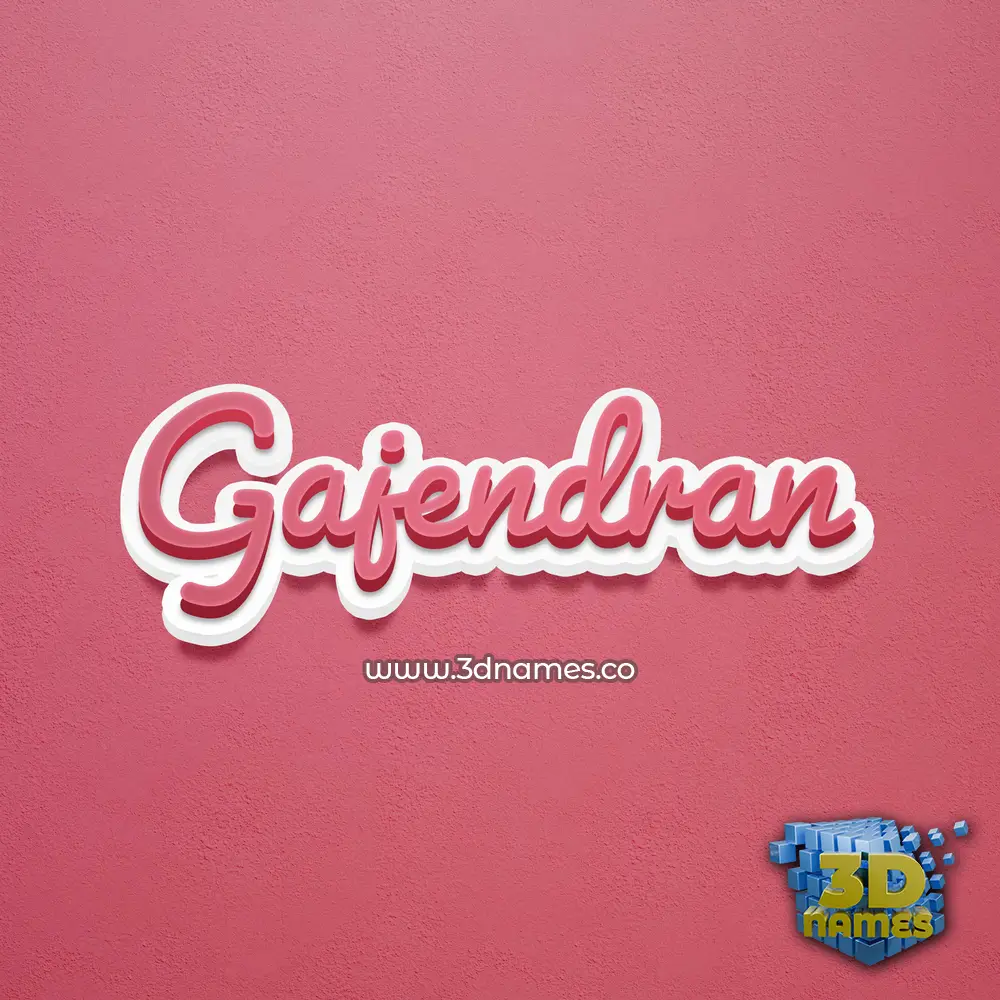 gajendran in Red Scribble style - 3D name wallpaper
