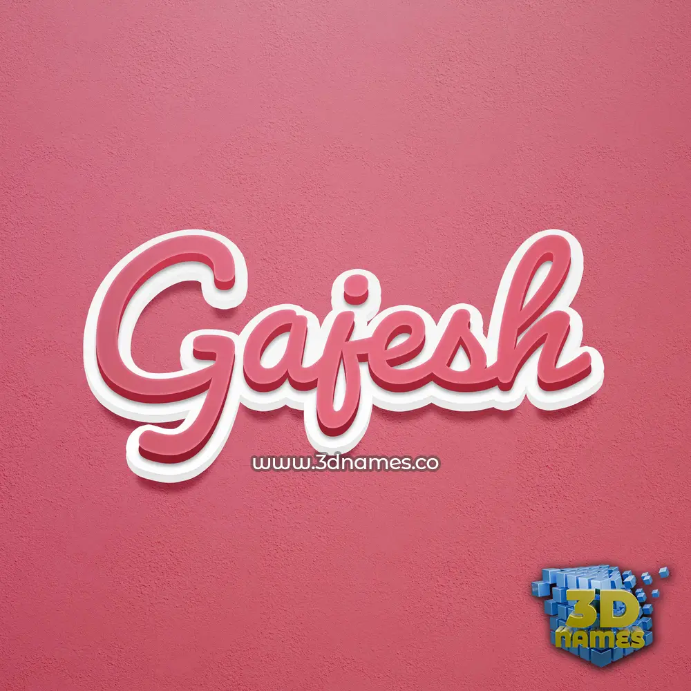 gajesh in Red Scribble style - 3D name wallpaper