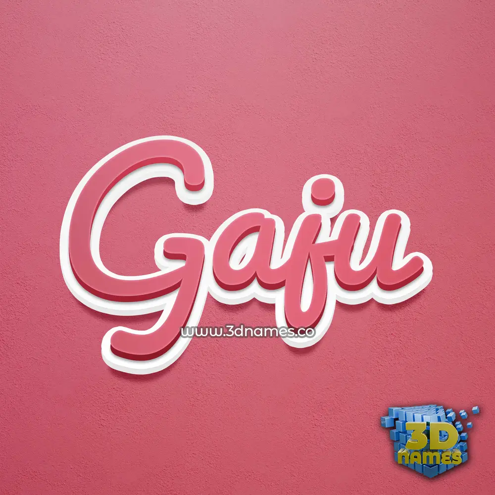 gaju in Red Scribble style - 3D name wallpaper