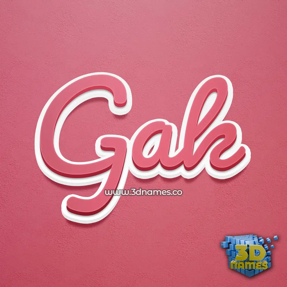 gak in Red Scribble style - 3D name wallpaper