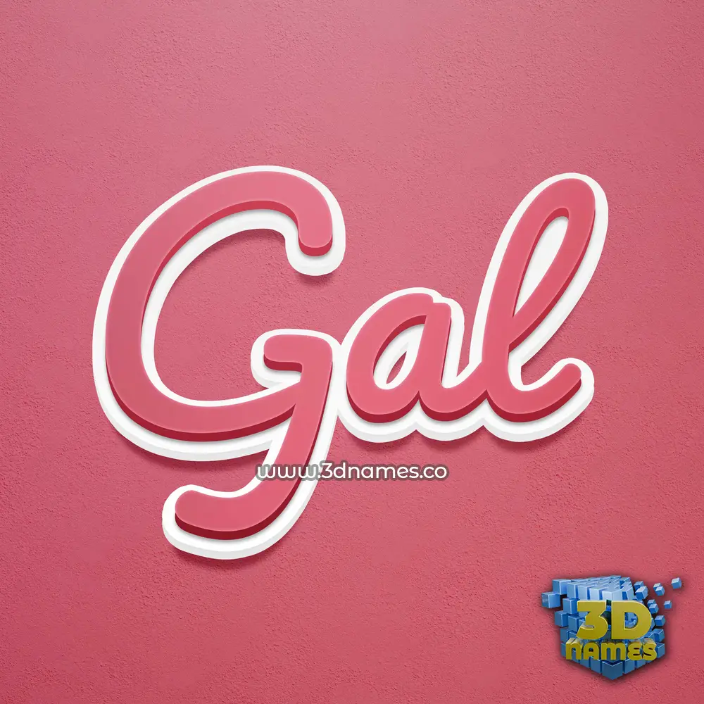 gal in Red Scribble style - 3D name wallpaper