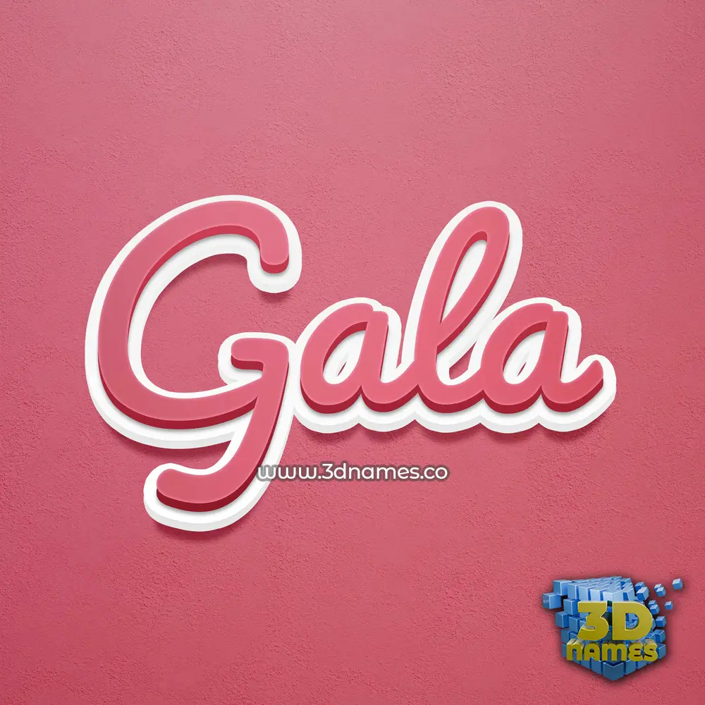 gala in Red Scribble style - 3D name wallpaper