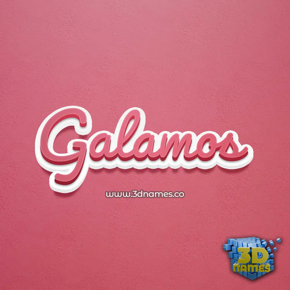 galamos in Red Scribble style - 3D name wallpaper