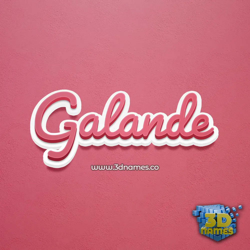 galande in Red Scribble style - 3D name wallpaper