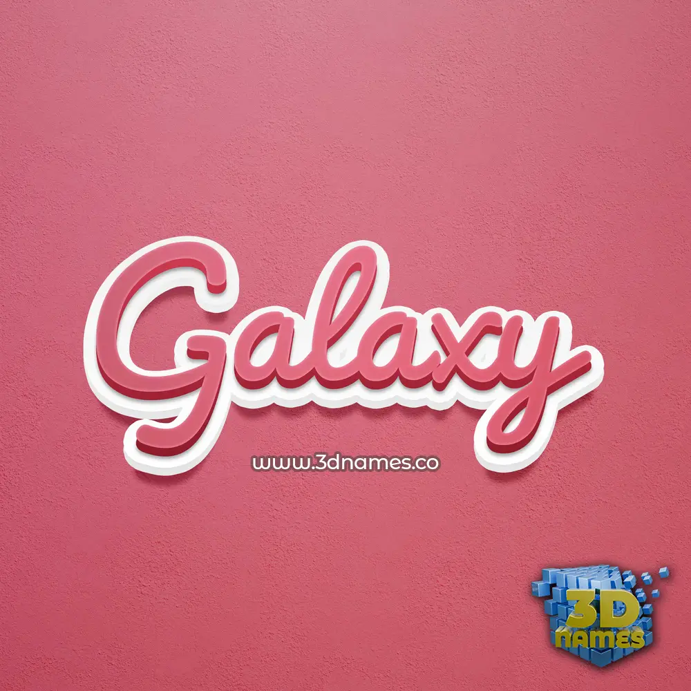 galaxy in Red Scribble style - 3D name wallpaper