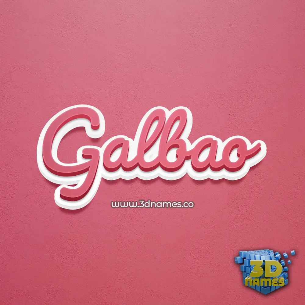 galbao in Red Scribble style - 3D name wallpaper