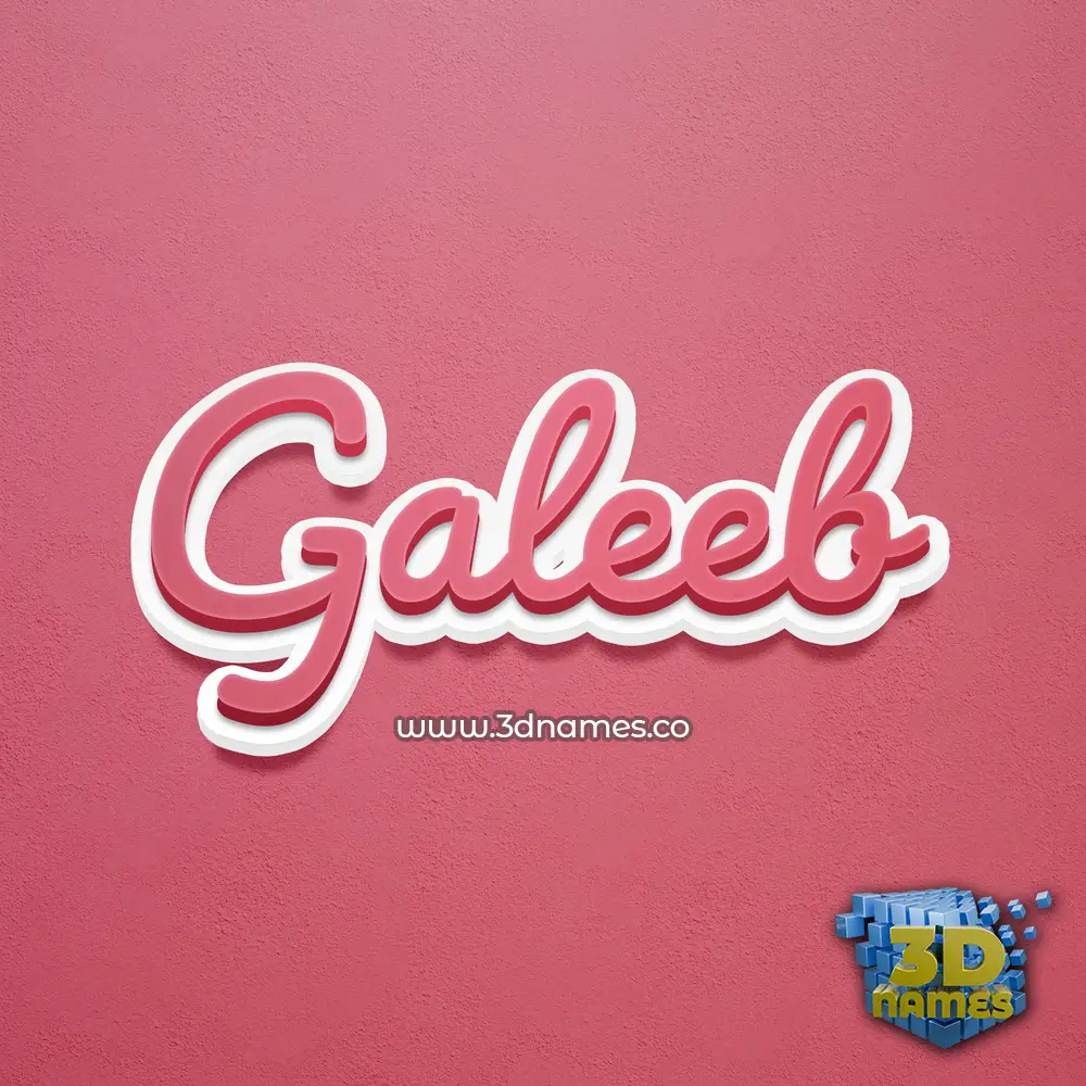galeeb in Red Scribble style - 3D name wallpaper