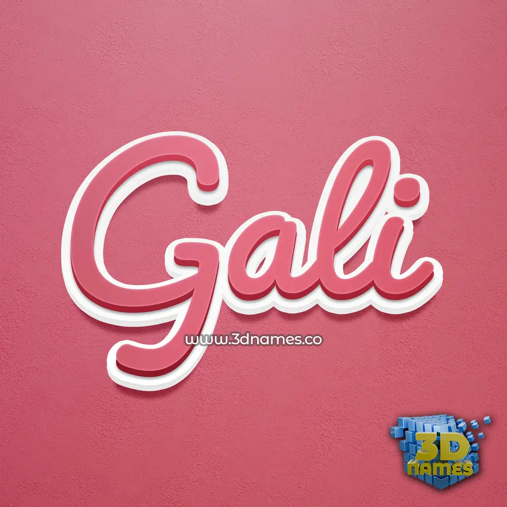 gali in Red Scribble style - 3D name wallpaper