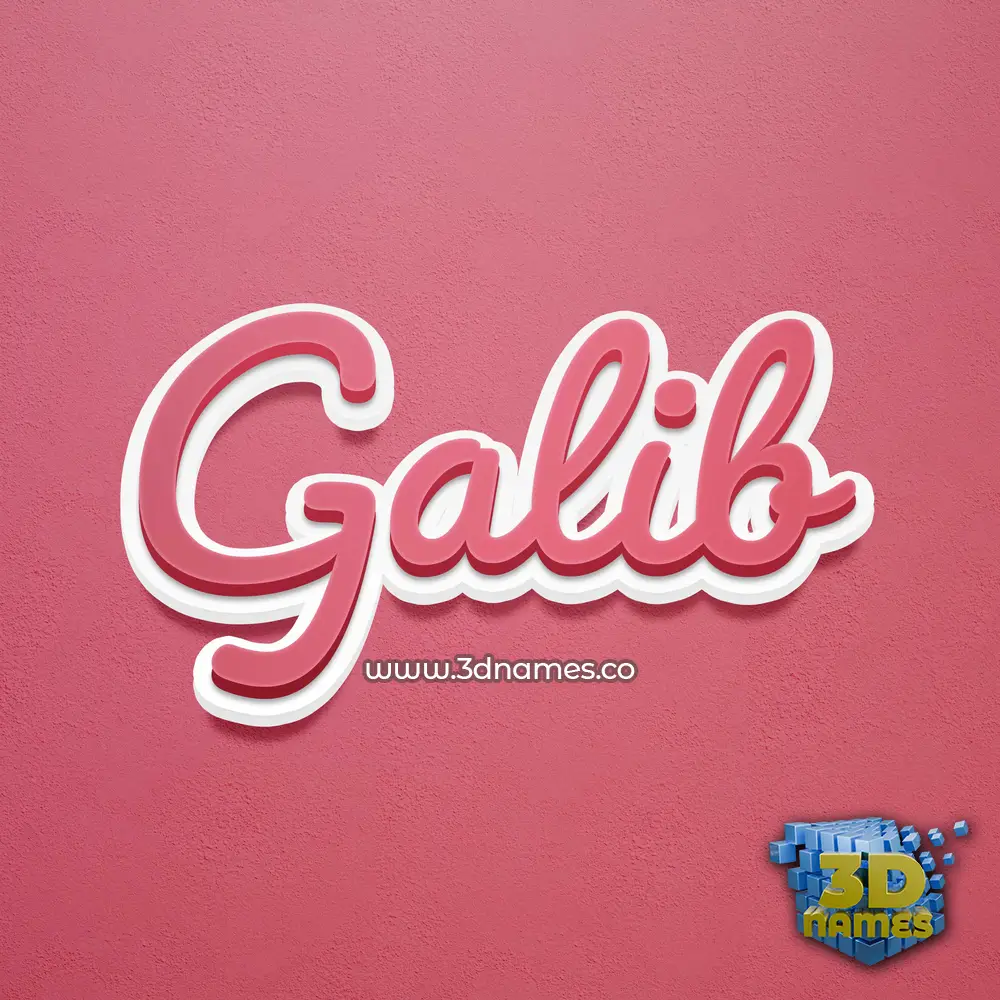 galib in Red Scribble style - 3D name wallpaper