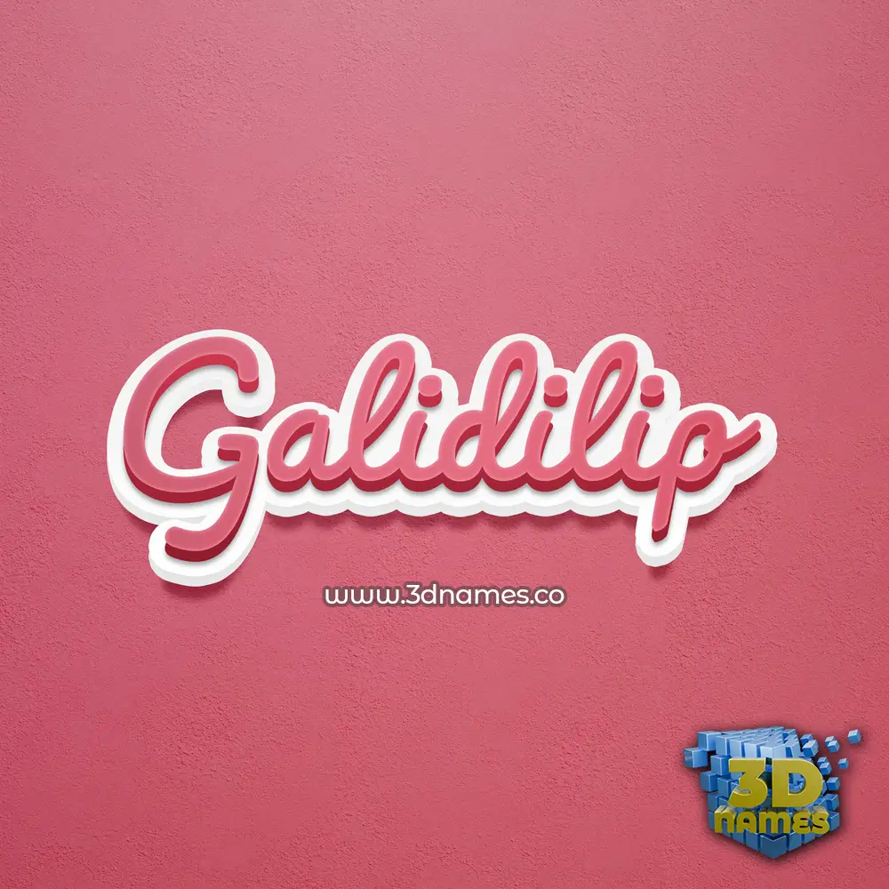 galidilip in Red Scribble style - 3D name wallpaper