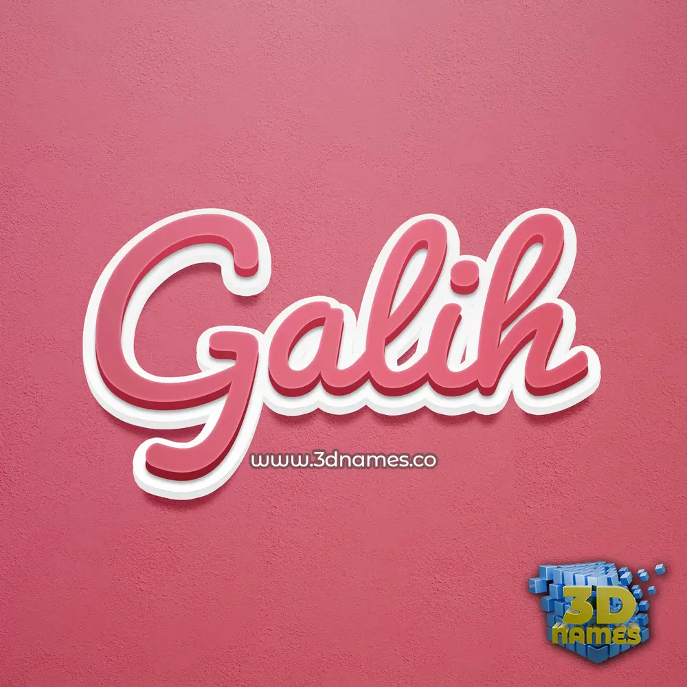 galih in Red Scribble style - 3D name wallpaper