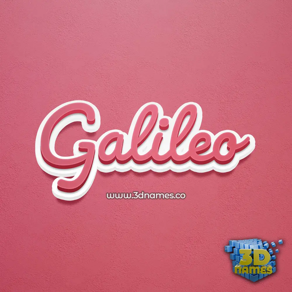 galileo in Red Scribble style - 3D name wallpaper