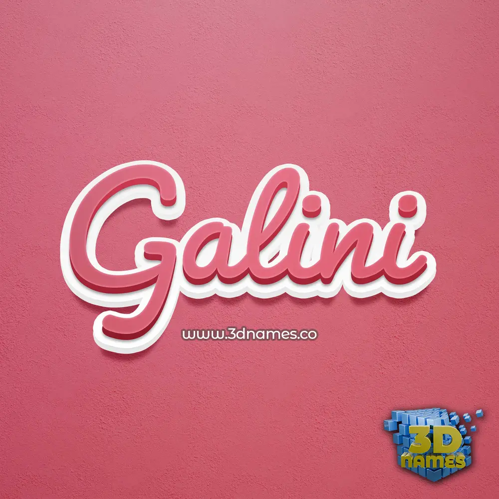 galini in Red Scribble style - 3D name wallpaper