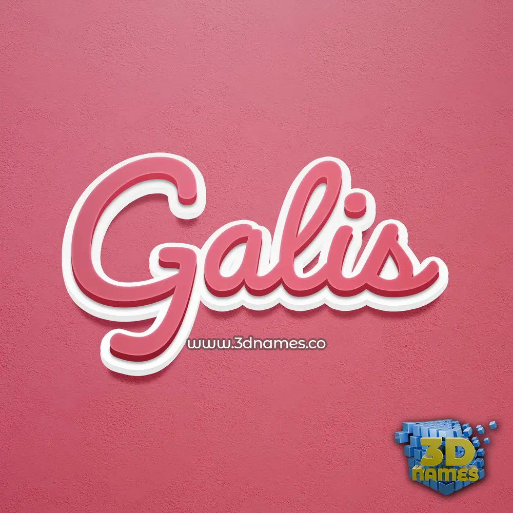galis in Red Scribble style - 3D name wallpaper